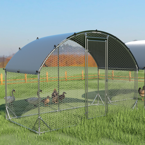 Large Metal Chicken Coop Upgraded Three-support Steel Wire Impregnated Plastic Cage, Oxford Cloth Silver-plated Waterproof Ultraviolet Protection, Duc Large Metal Chicken Coop Upgraded Three-support Steel Wire Impregnated Plastic Cage, Oxford Cloth Silver-plated Waterproof Ultraviolet Protection, Duc